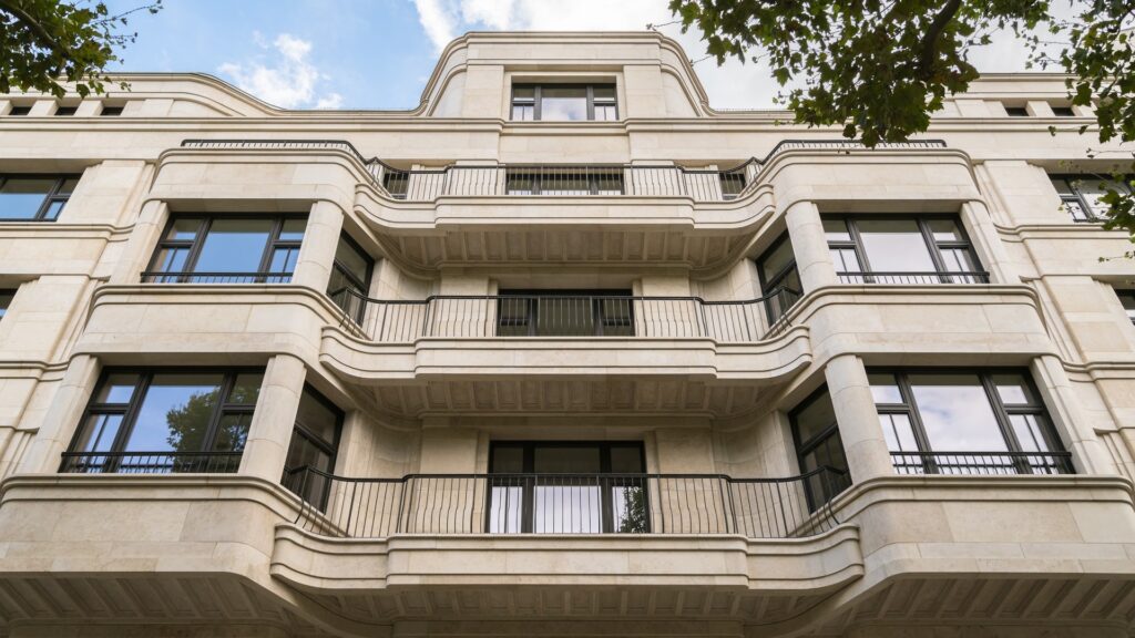 طراحی سنگ نمای تاج ساختمان - گروه معماری بنیستا